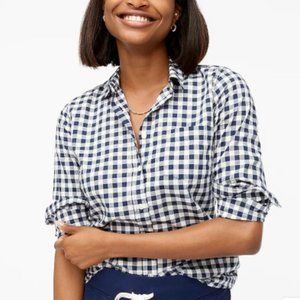 J. Crew Factory Lightweight Gingham Shirt Navy Size S
